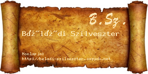 Béládi Szilveszter névjegykártya